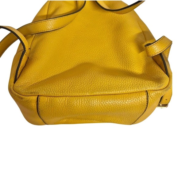 $350 TORY BURCH Solarium Yellow Leather Mini Backpack Designer Bag Embossed Logo main image 6